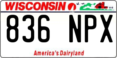 WI license plate 836NPX