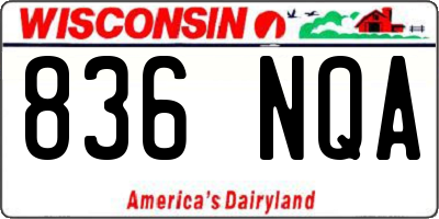 WI license plate 836NQA