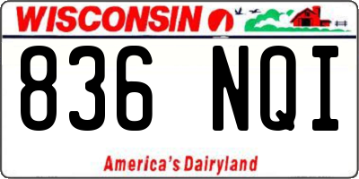 WI license plate 836NQI