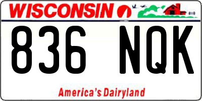 WI license plate 836NQK