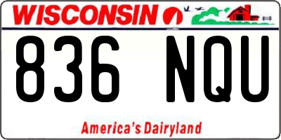 WI license plate 836NQU