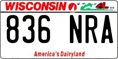 WI license plate 836NRA