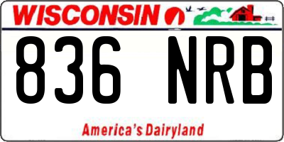 WI license plate 836NRB