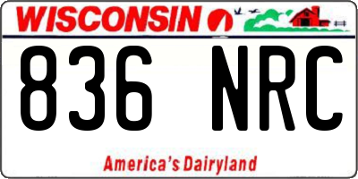 WI license plate 836NRC