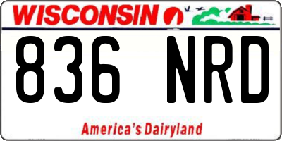 WI license plate 836NRD