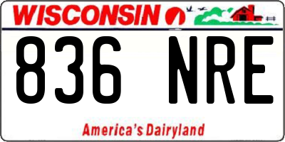 WI license plate 836NRE