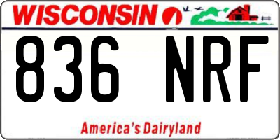 WI license plate 836NRF
