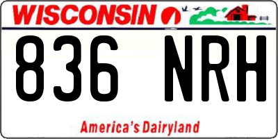 WI license plate 836NRH