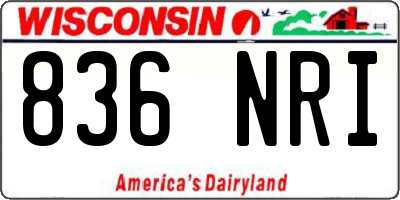 WI license plate 836NRI