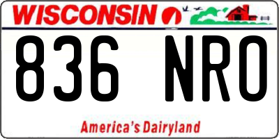 WI license plate 836NRO