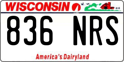 WI license plate 836NRS