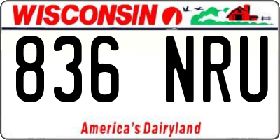 WI license plate 836NRU