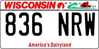 WI license plate 836NRW