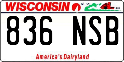 WI license plate 836NSB
