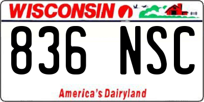 WI license plate 836NSC