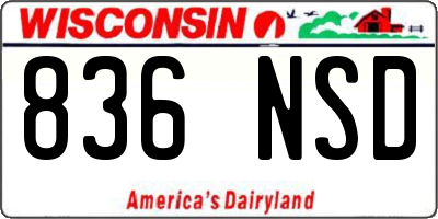 WI license plate 836NSD