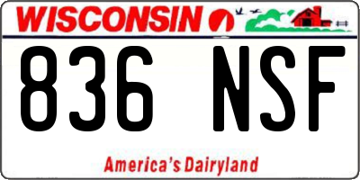 WI license plate 836NSF