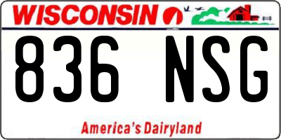 WI license plate 836NSG