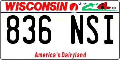WI license plate 836NSI