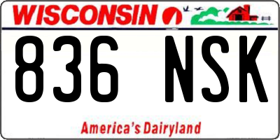 WI license plate 836NSK
