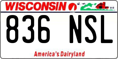 WI license plate 836NSL