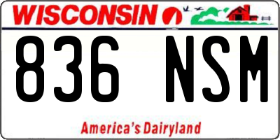 WI license plate 836NSM