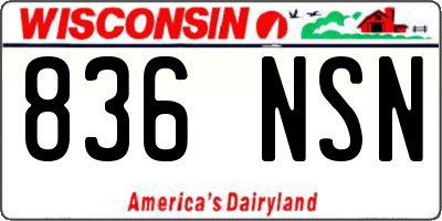 WI license plate 836NSN