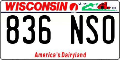 WI license plate 836NSO