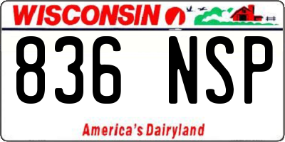 WI license plate 836NSP