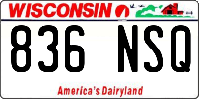 WI license plate 836NSQ
