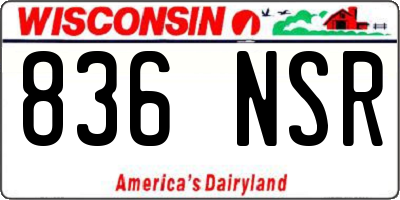WI license plate 836NSR