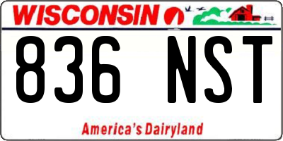 WI license plate 836NST