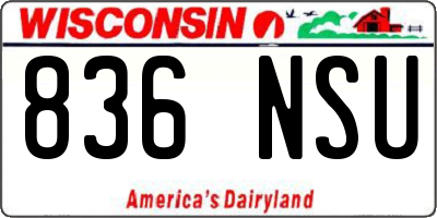 WI license plate 836NSU