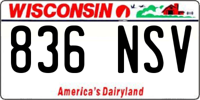 WI license plate 836NSV