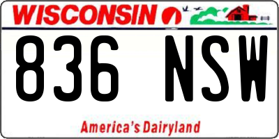 WI license plate 836NSW