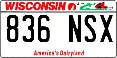 WI license plate 836NSX