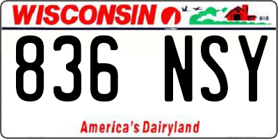 WI license plate 836NSY