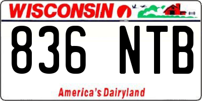 WI license plate 836NTB