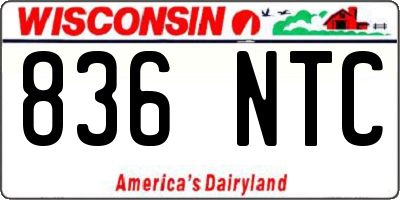 WI license plate 836NTC