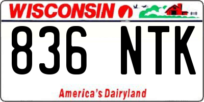 WI license plate 836NTK