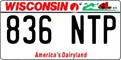 WI license plate 836NTP