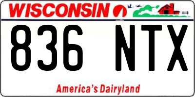 WI license plate 836NTX