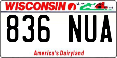WI license plate 836NUA