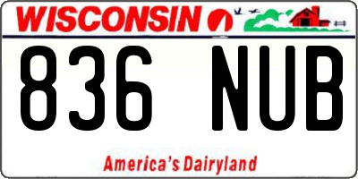 WI license plate 836NUB