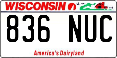 WI license plate 836NUC
