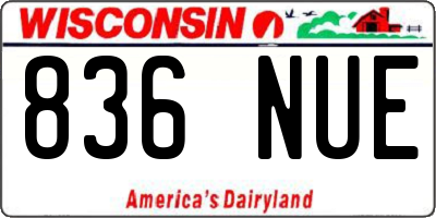 WI license plate 836NUE