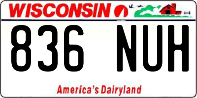 WI license plate 836NUH