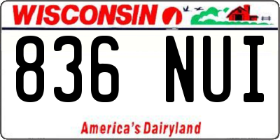 WI license plate 836NUI