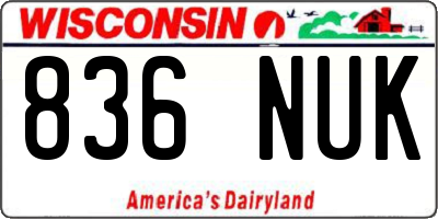 WI license plate 836NUK