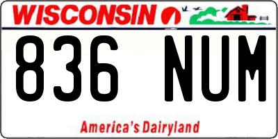 WI license plate 836NUM